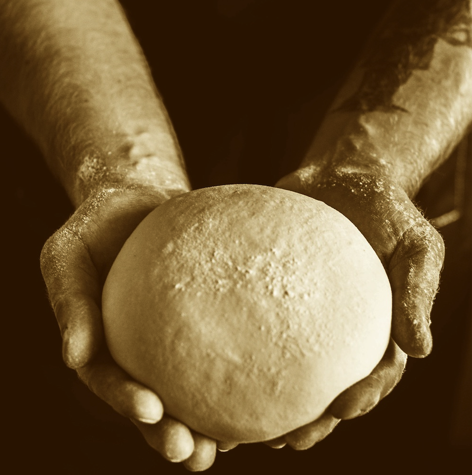 man holding dough